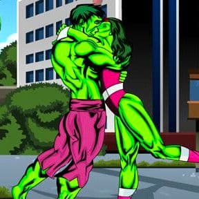Hulk Kissing
