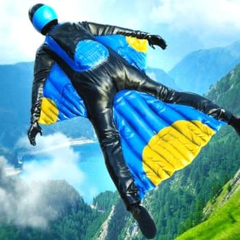 Base Jump Wing Suit Flying