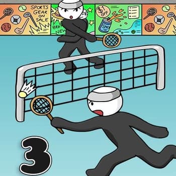 Stick Figure Badminton 3
