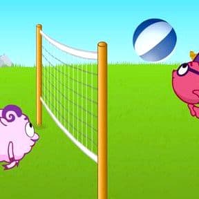 Hedgehog And Barash Fighting In Volleyball