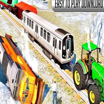 Chained Tractor Towing Train Simulator